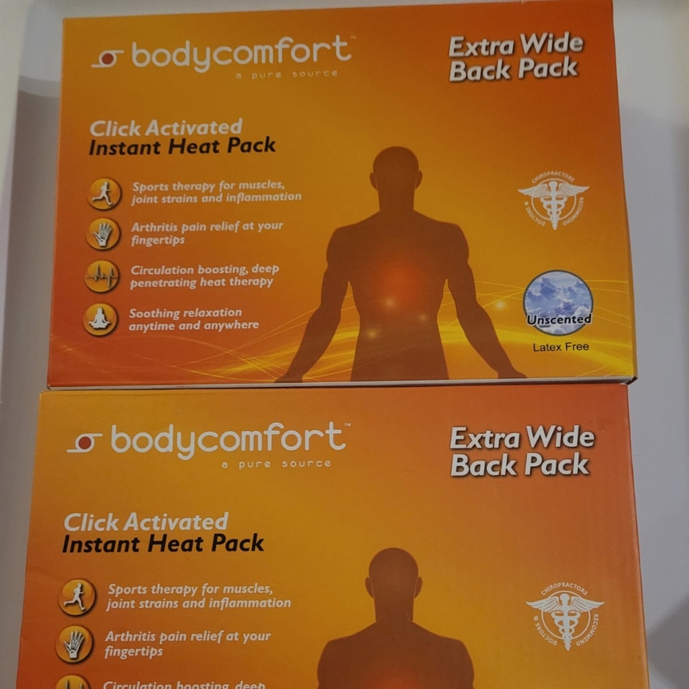 Body comfort click activated instant Heat Pack Extra wide Back Pack reus…